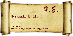 Hunyadi Erika névjegykártya